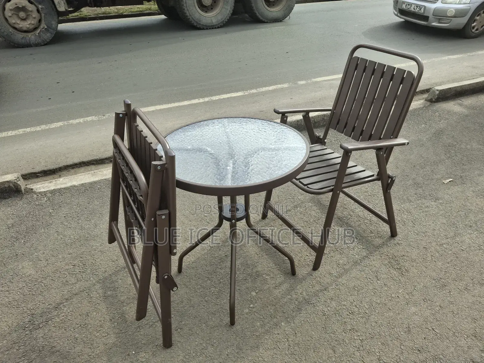 Brown Balcony Table With Chairs