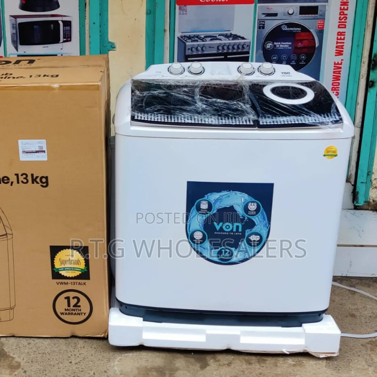 Von 13kg Twin Tub Washer – Fast Reliable Cleaning
