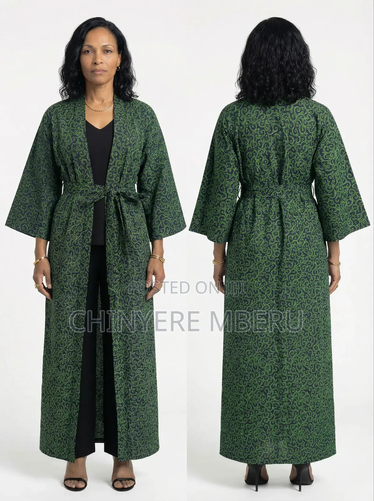 Green Kitenge / Ankara Kimono Jacket