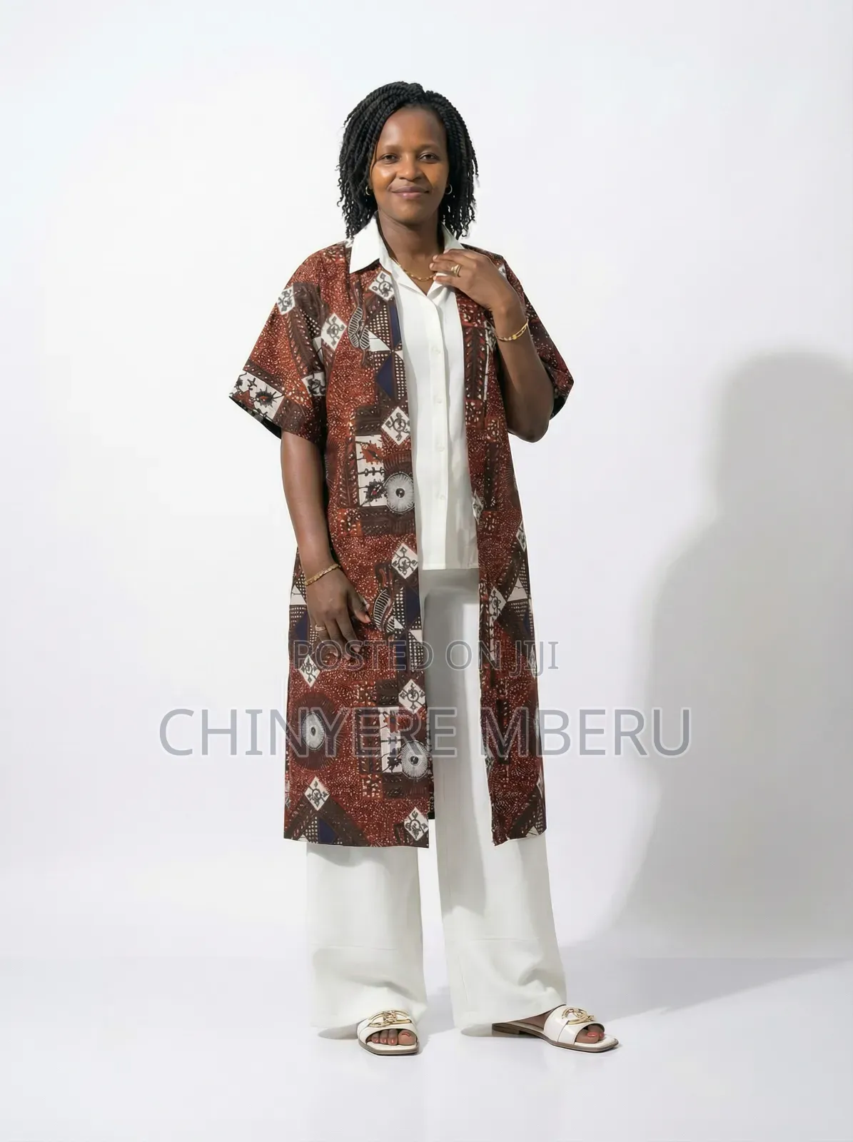 Brown Kitenge / Ankara Kimono Jacket