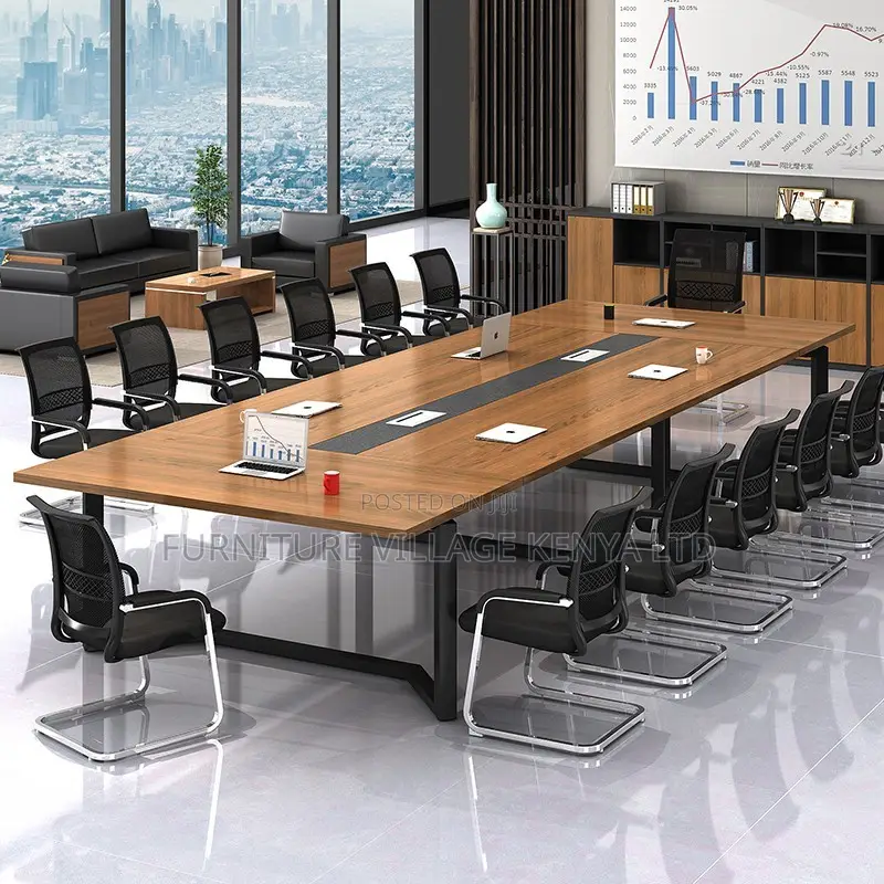 Boardroom Table; 2.4m Hard Wood Boardroom Office Table