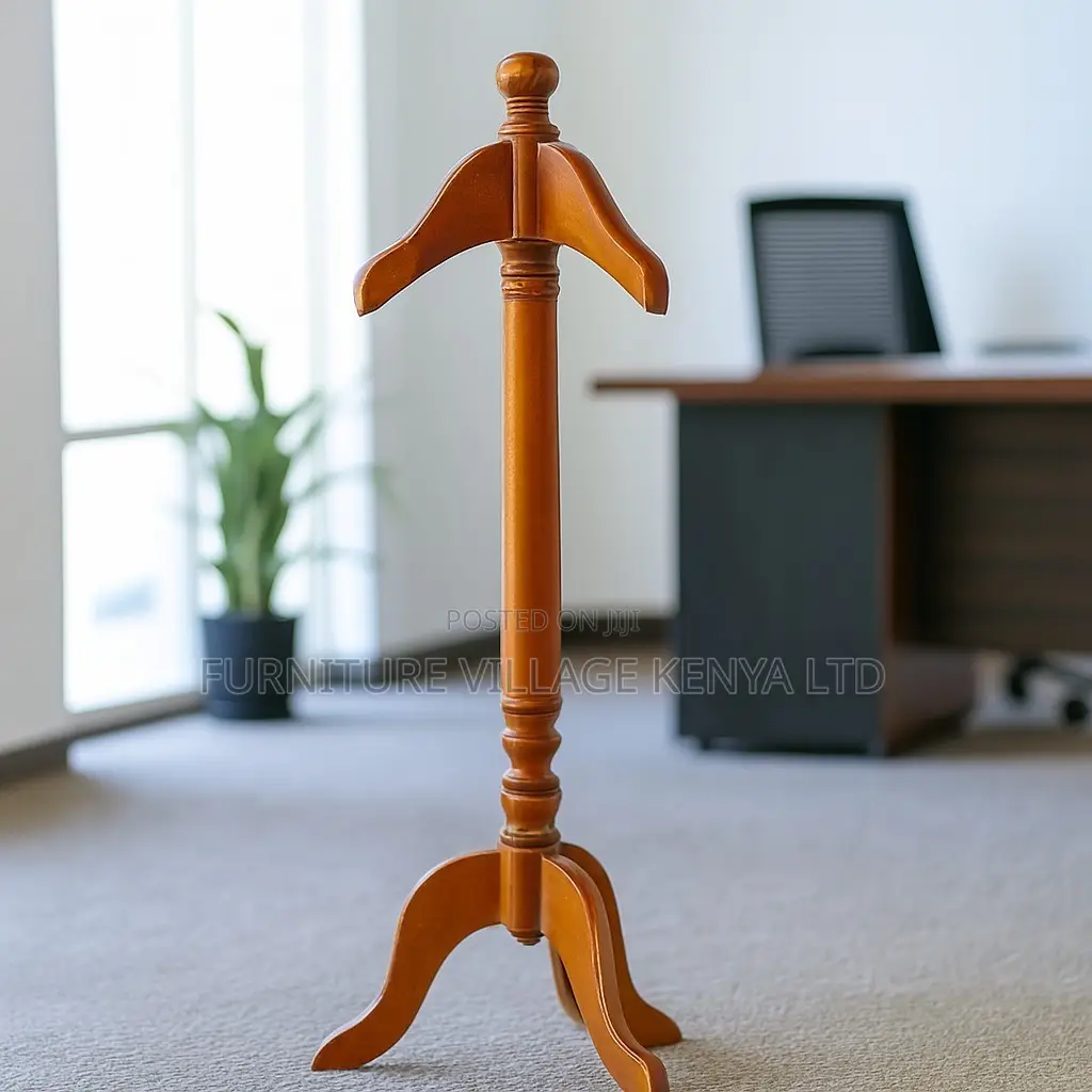 Coat Hanger; Modern Executive Mahogany Coat Hanger