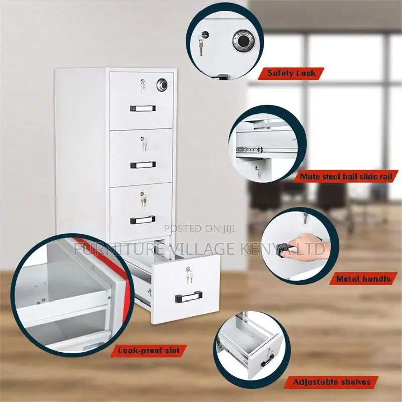 Office Cabinet; 4-drawer Fireproof Safe Office Cabinet