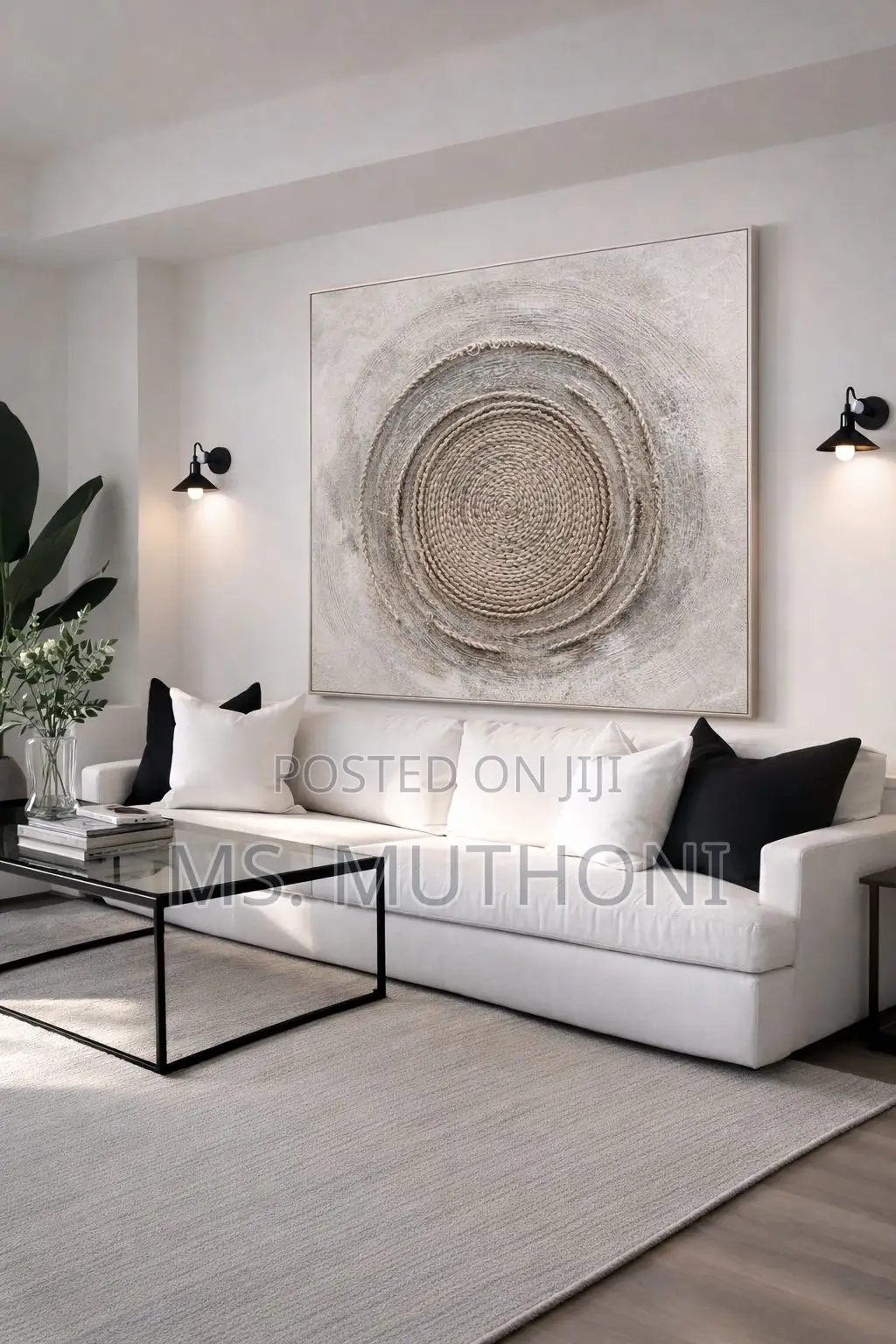 Handcrafted Circular Textured Artwork (102 × 102 Cm)