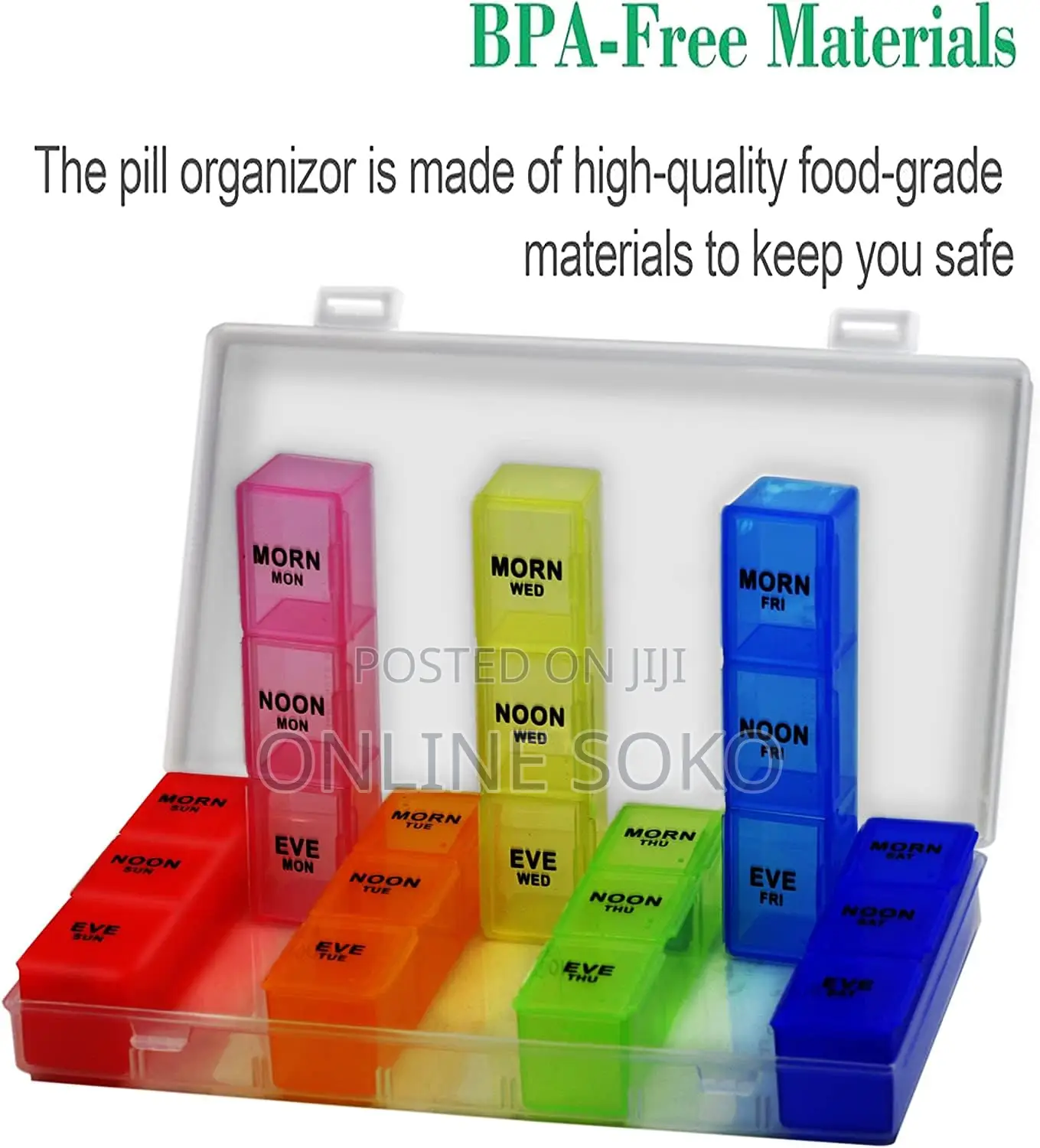 7 Day Pill Organizer Box – Weekly Medicine Storage Case
