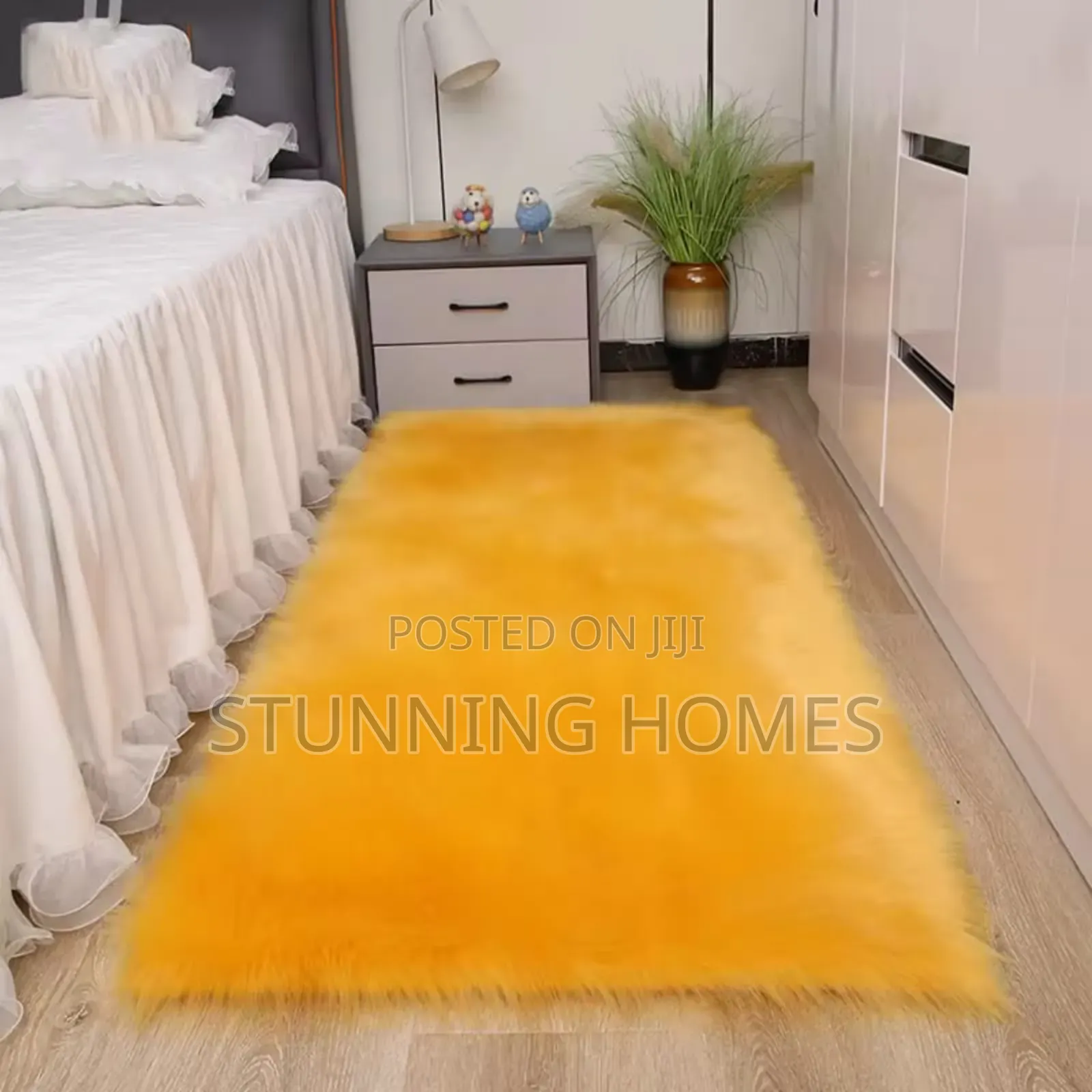 Rabbit Fur Bedside Mats