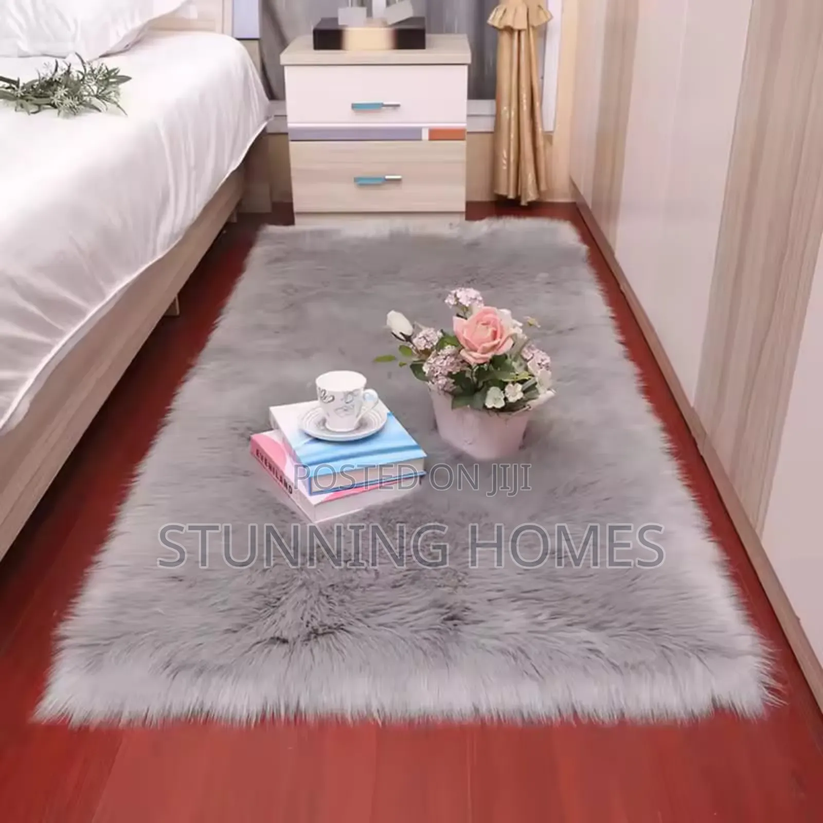 Rabbit Fur Bedside Mats