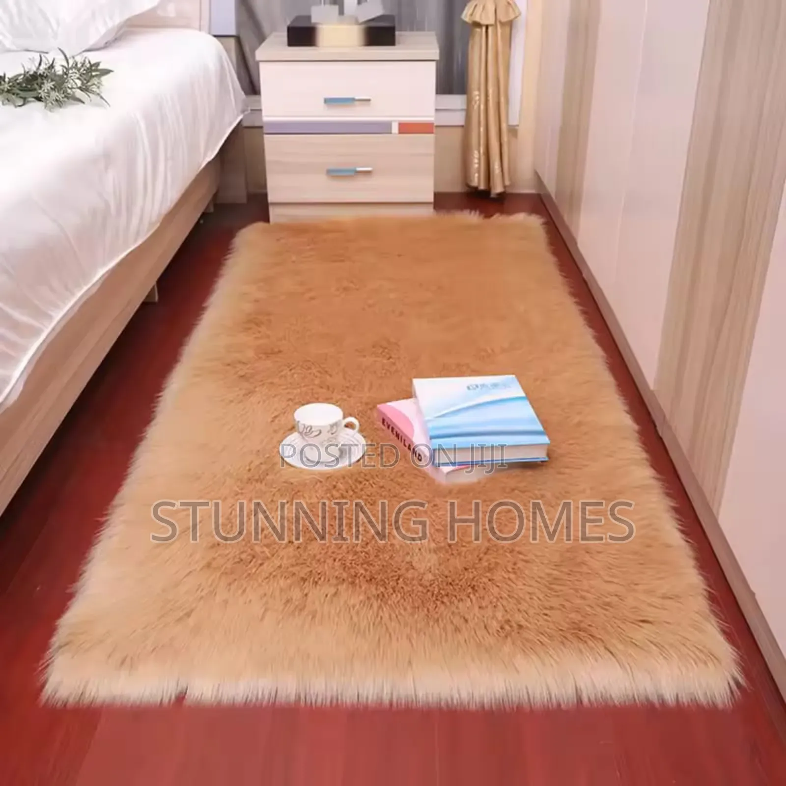Rabbit Fur Bedside Mats