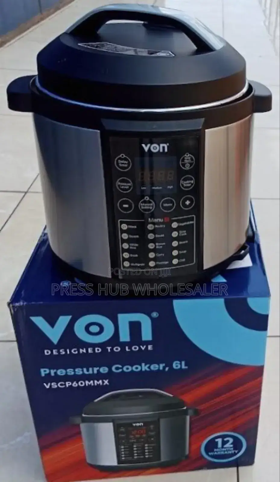 Von 6l Electric Pressure Cooker.