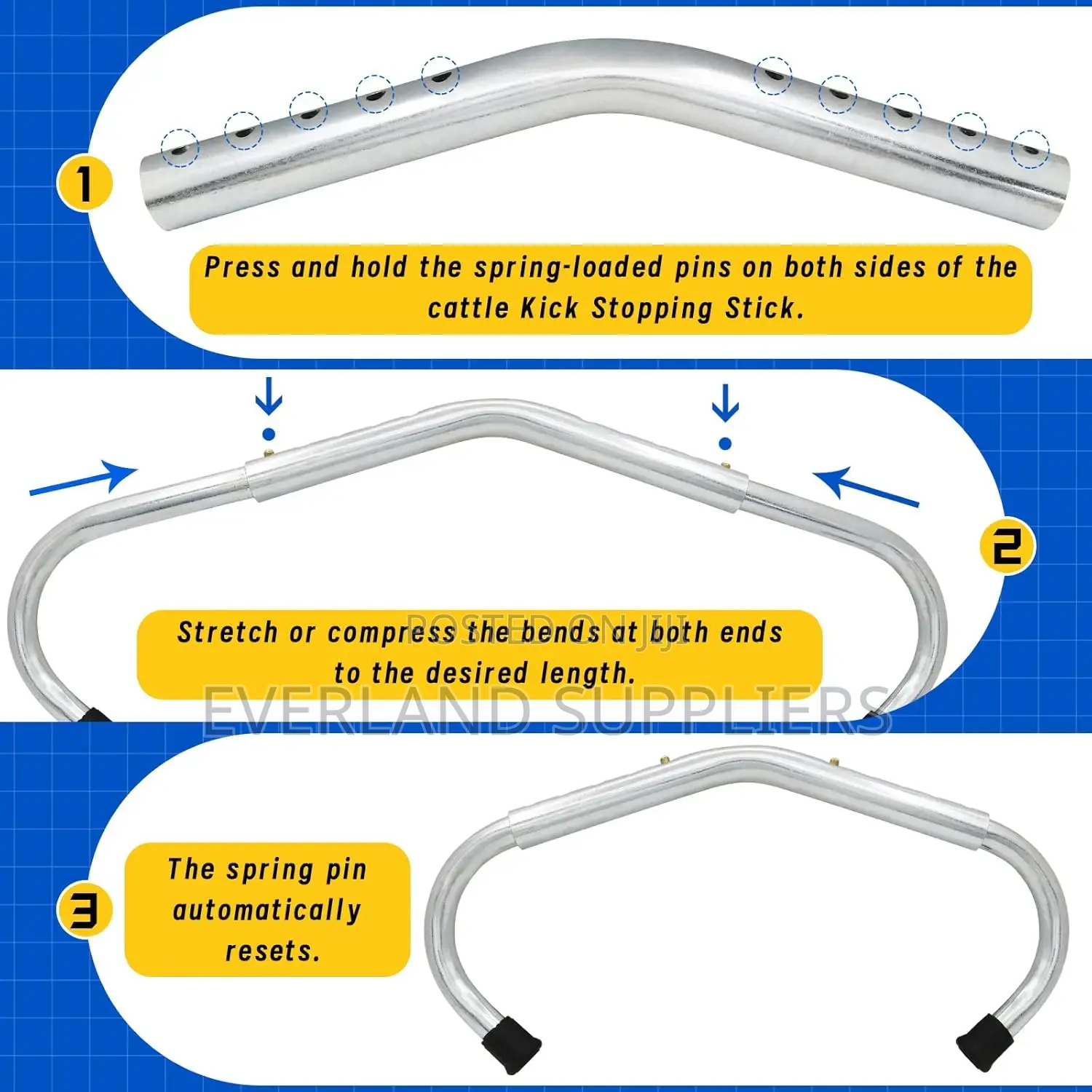 Anti-Kick Bar for Milking and Veterinary Use
