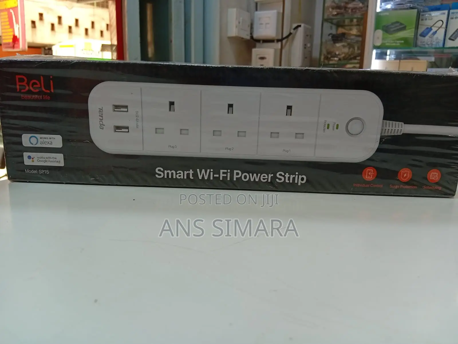 Tenda Sp15 Smart Wi-Fi Power Strip.
