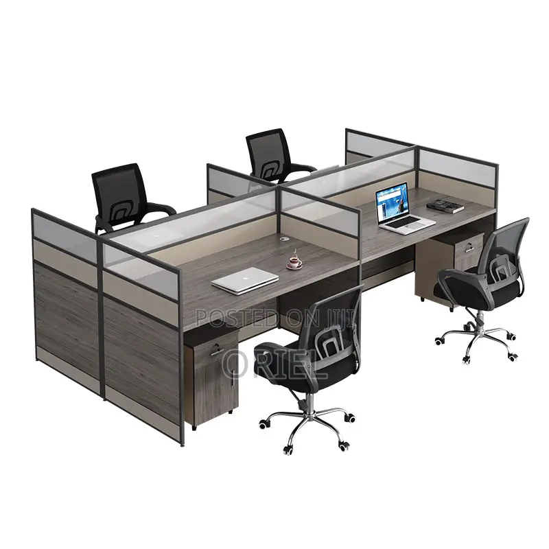 Office Workstation : 4-Way Collaborative Office Working Desk
