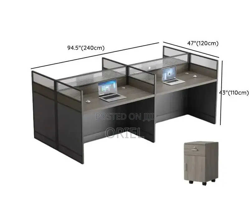 Office Workstation : 4-Way Collaborative Office Working Desk