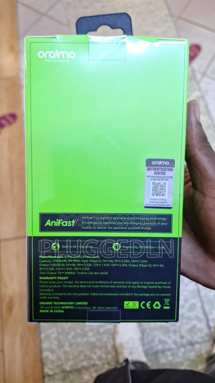 Oraimo Powernova Qf1 27000mah Power Bank.