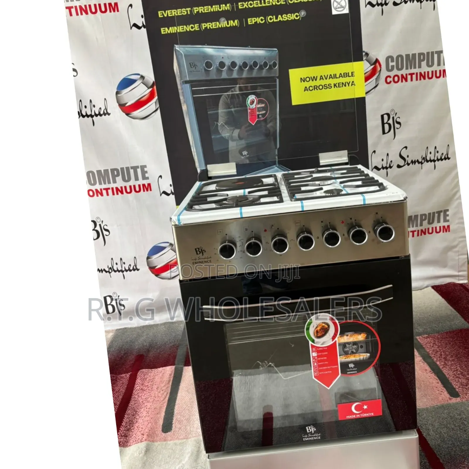 Eminence Inox 60×60 Cooker – 3 Gas + 1 Hotplate