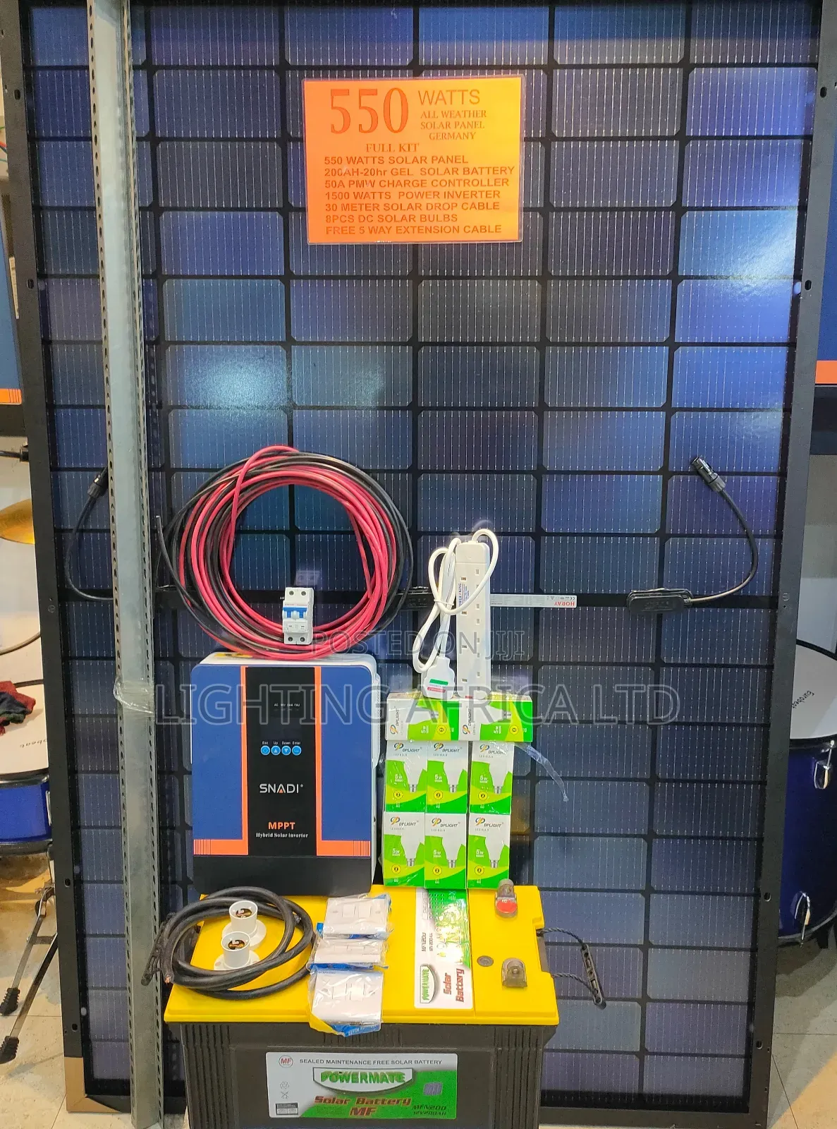1.2kva Home Solar Kit for Tv 43",10 Lights, Music, Wifi,Mini Fridge