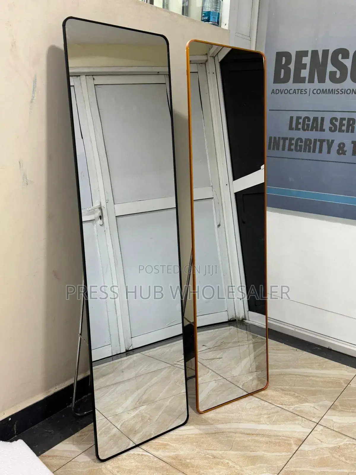 Black Full-Length Floor Mirror