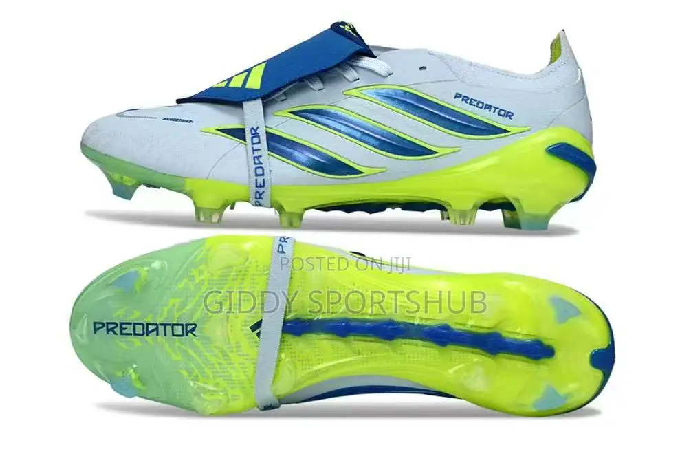 White and Blue Adidas Predator Elite Football Boots