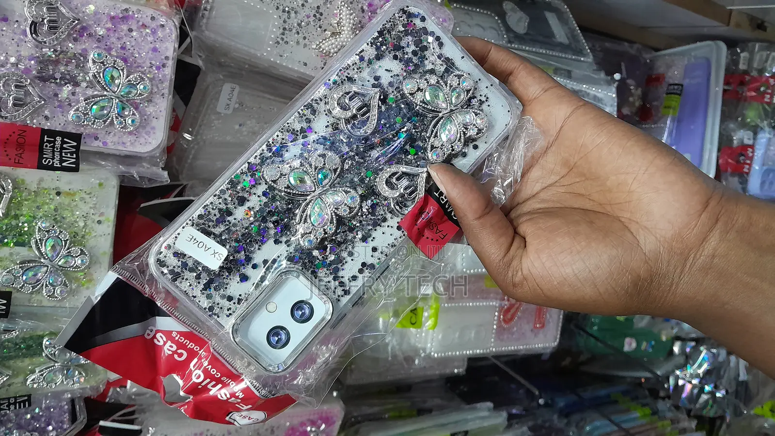 Annyojo Samsung Galaxy A04e Glitter Crystal Buttefly Case