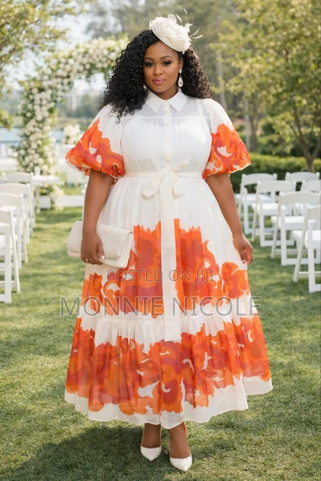 Classy Floral White Maxi Dress