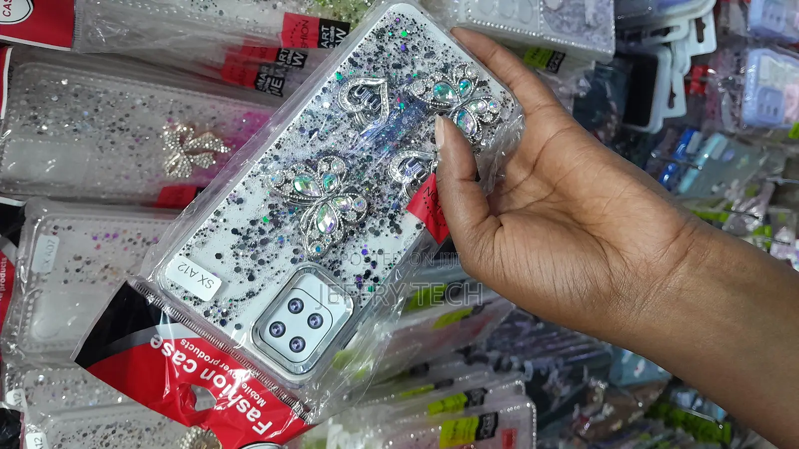 Kuiop Samsung Galaxy A12 5g Case, Glitter Crystal Butterfly