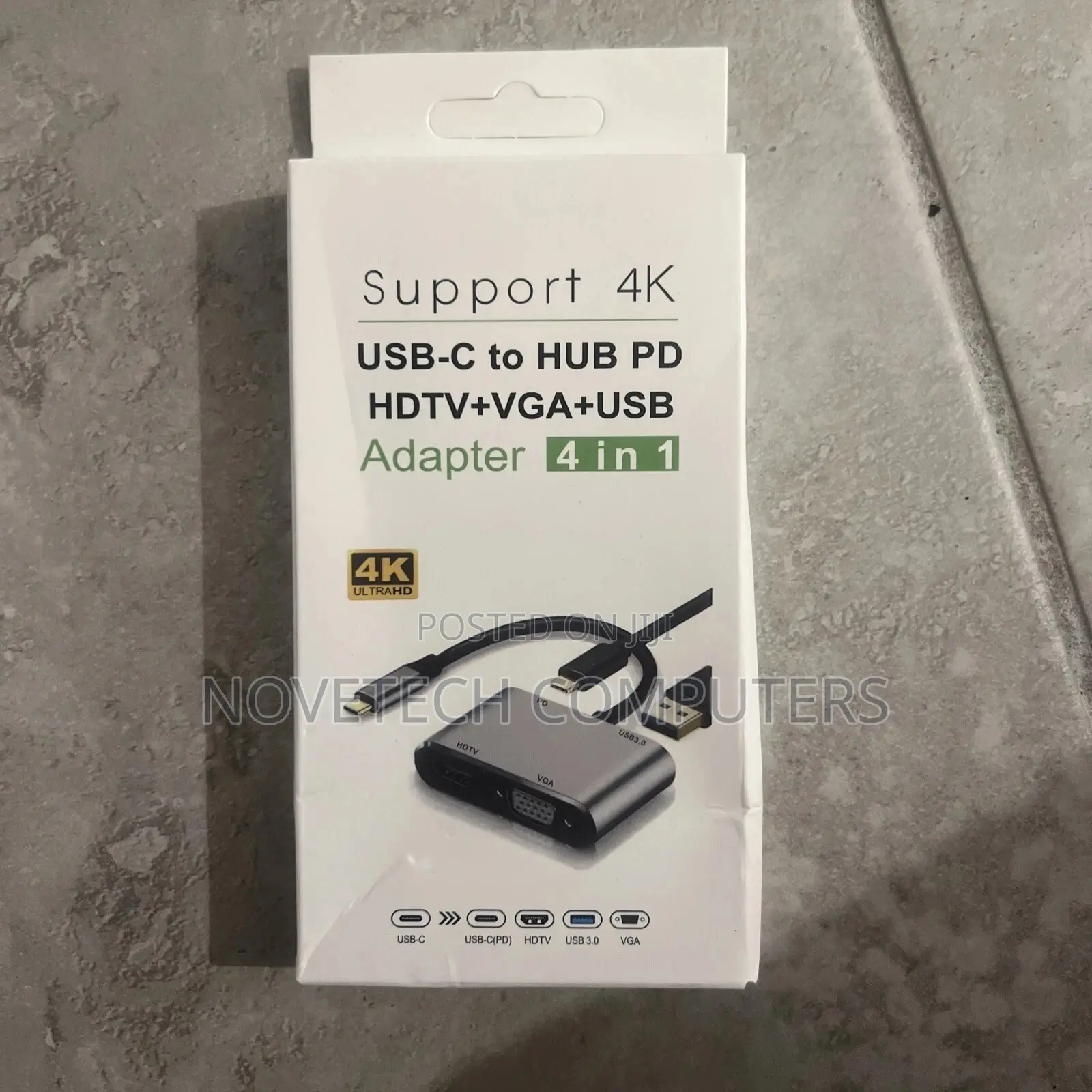 4 In 1 Type C To Hdmi Adapter 4k2k Type C To Hdmi Vga 3.0 Usb C Pd Hub