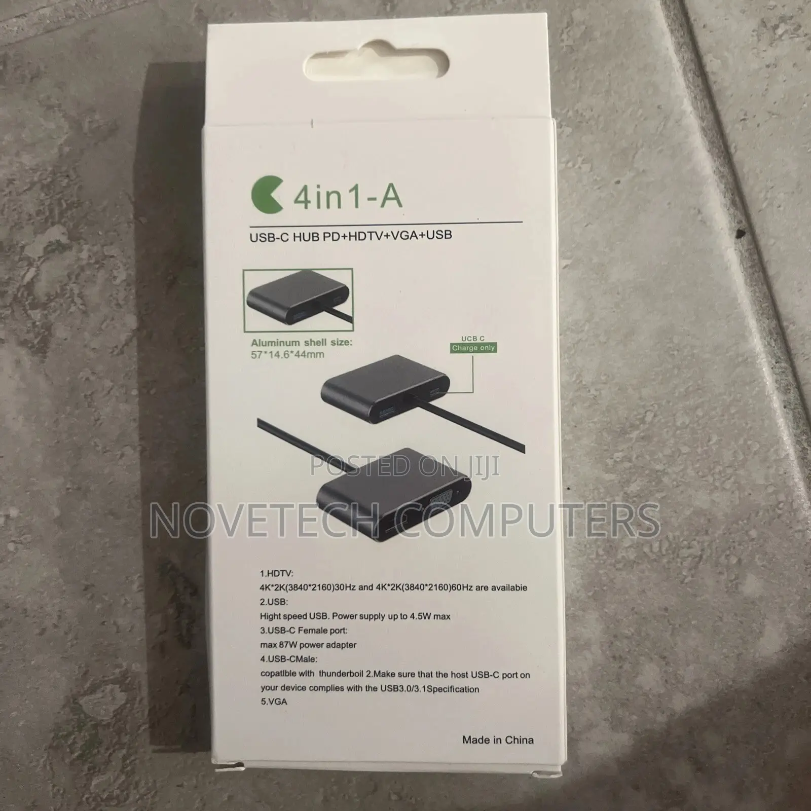 4 In 1 Type C To Hdmi Adapter 4k2k Type C To Hdmi Vga 3.0 Usb C Pd Hub