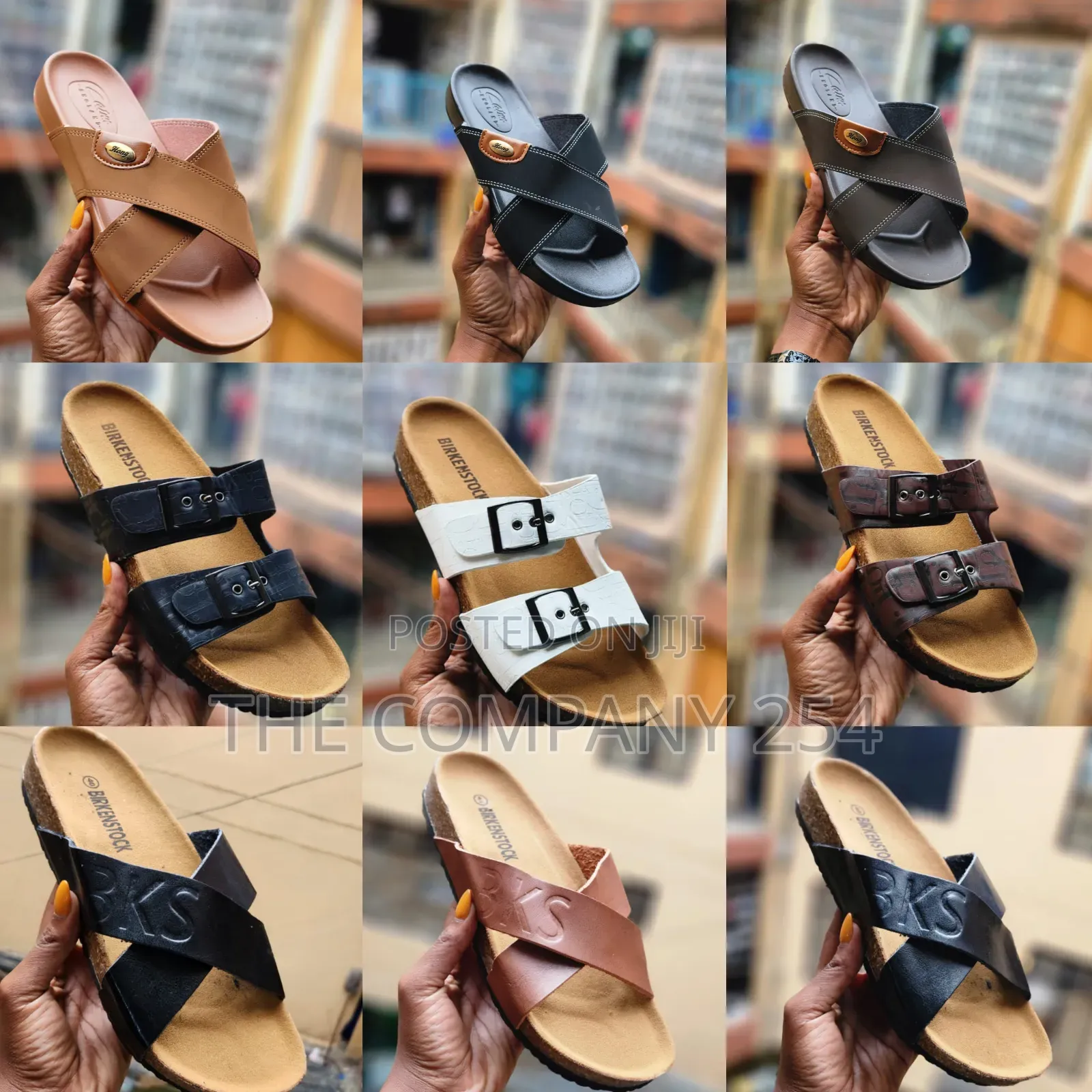 Quality Leather Casual Men Open Slide Shoes