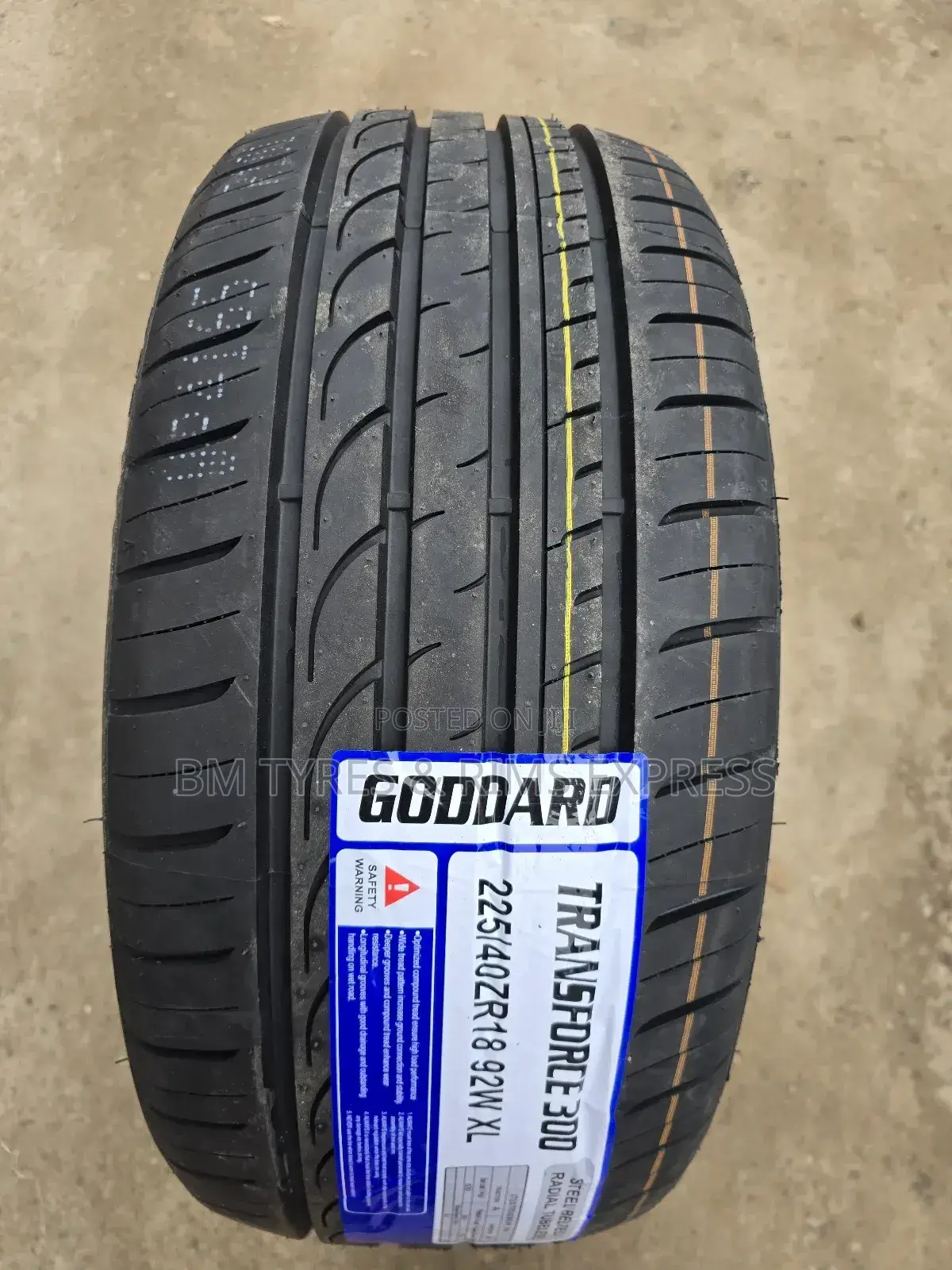 225 /40 R18 Goddard Tyres (New Technology)