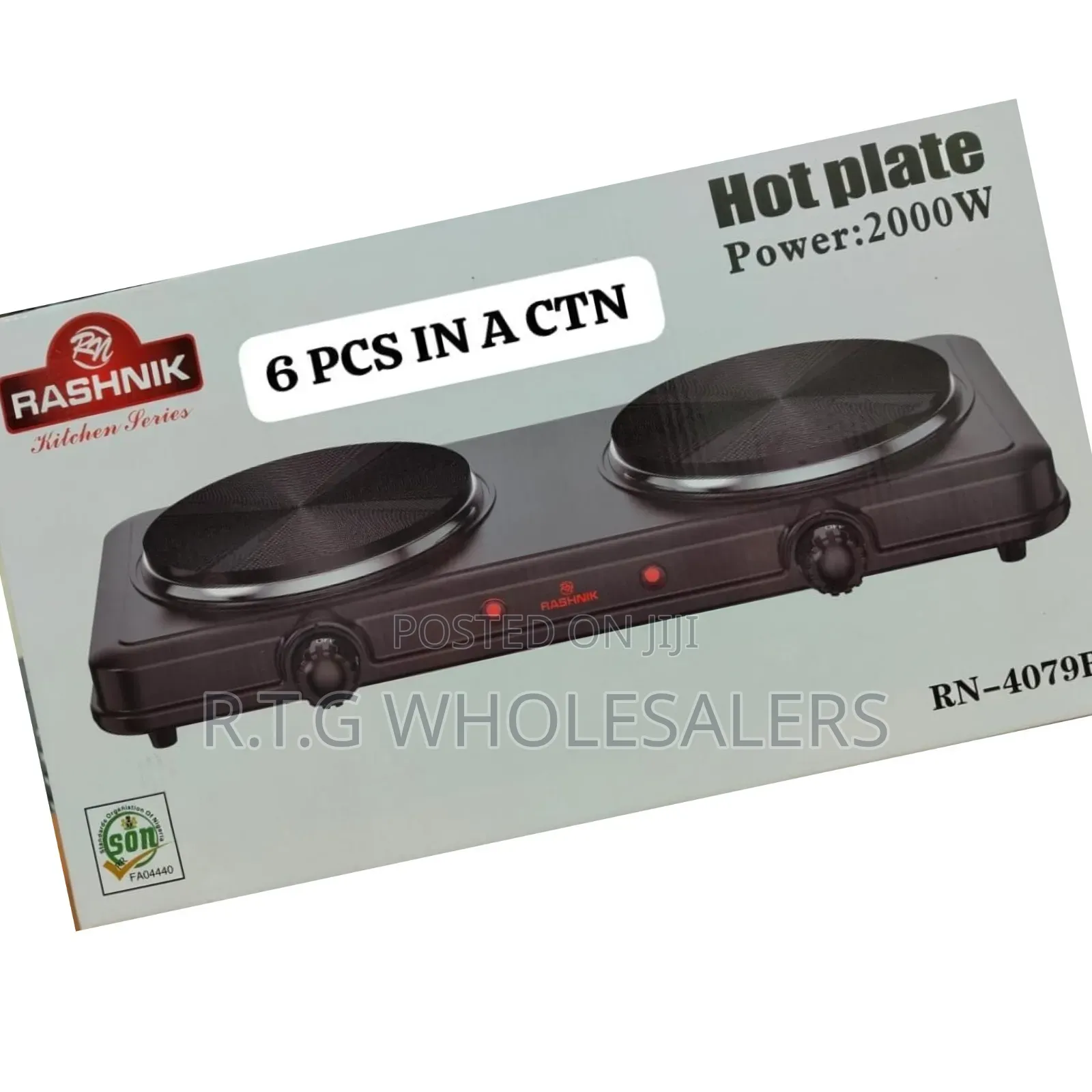 Rashnik Double Hot Plate Electric Cooker – 2000w Dual Burners