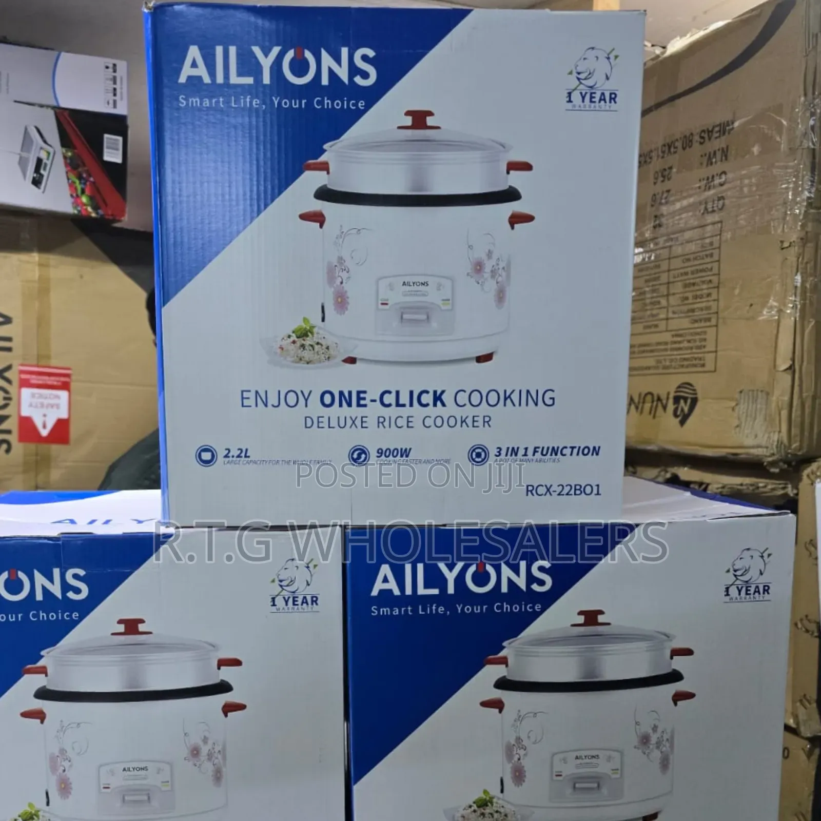 Ailyons Electric Rice Cooker – Automatic Cook Keep‐Warm
