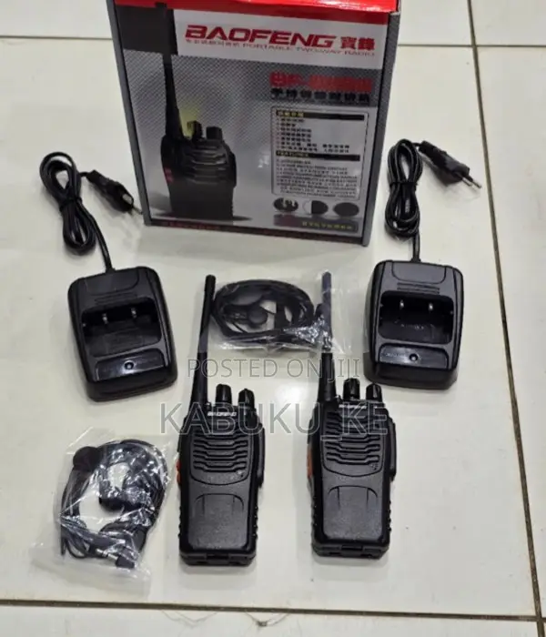 2 Pcs Baofeng Bf-888s Walkie Talkie Radio With Earpiece