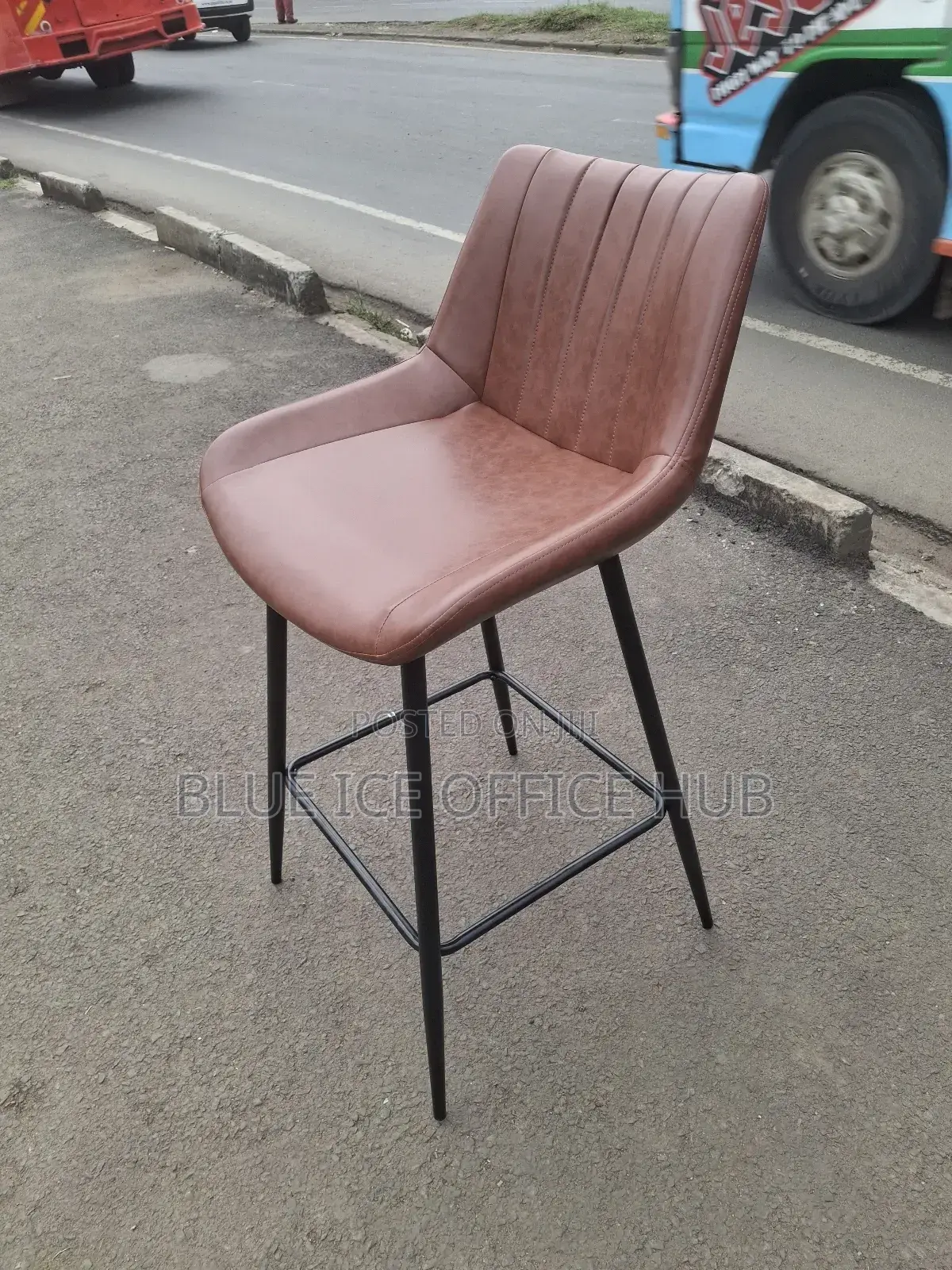 Brown Leather Stool