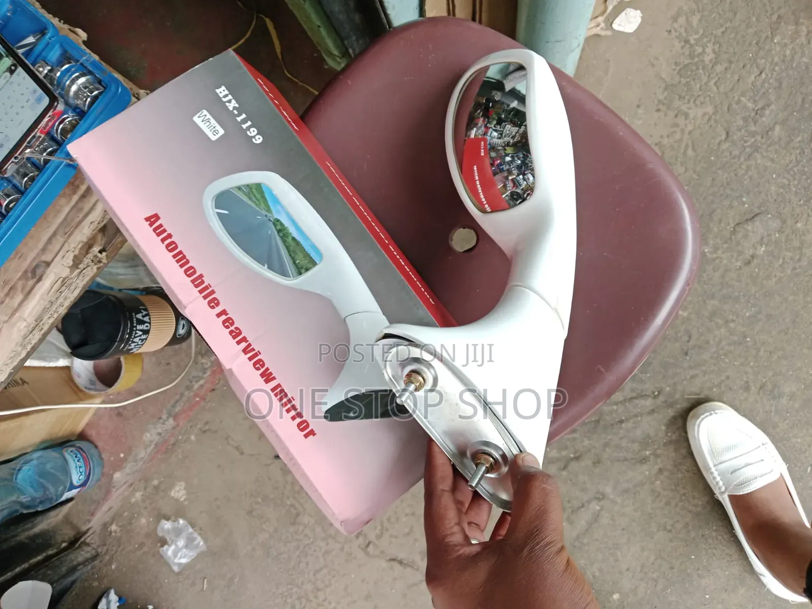 White the Toyota Rush Wide Angle Rear View Wing Mirror