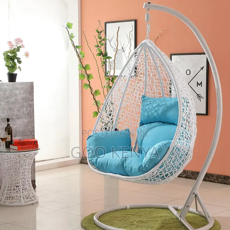 Home Chair; Modern Rattan Swing Chair – Outdoor Comfortable Cushion