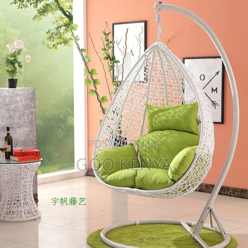 Home Chair; Modern Rattan Swing Chair – Outdoor Comfortable Cushion