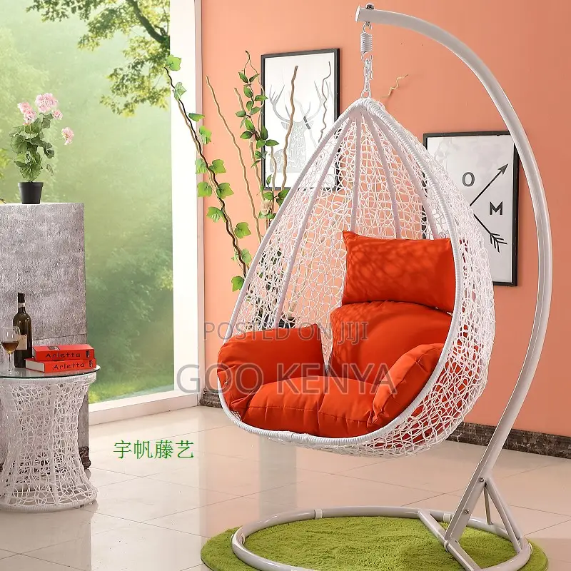 Home Chair; Modern Rattan Swing Chair – Outdoor Comfortable Cushion