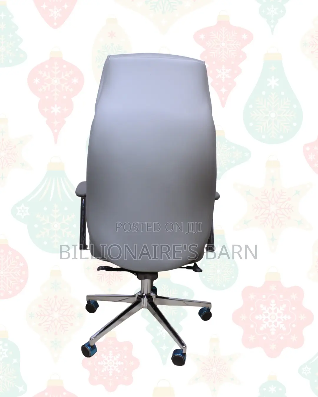 Grey Executive Leather Office Chair Chrome Base Seating Solution