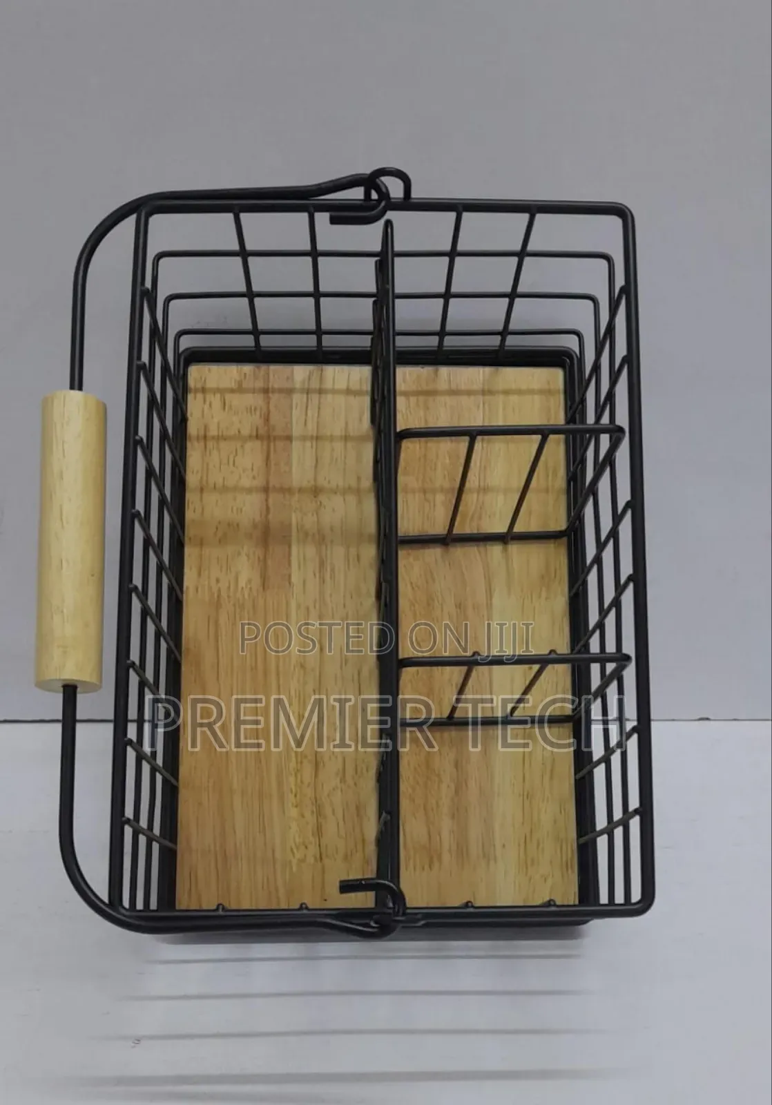 4 in 1 Cutlery Holder With Handle With Bamboo Base