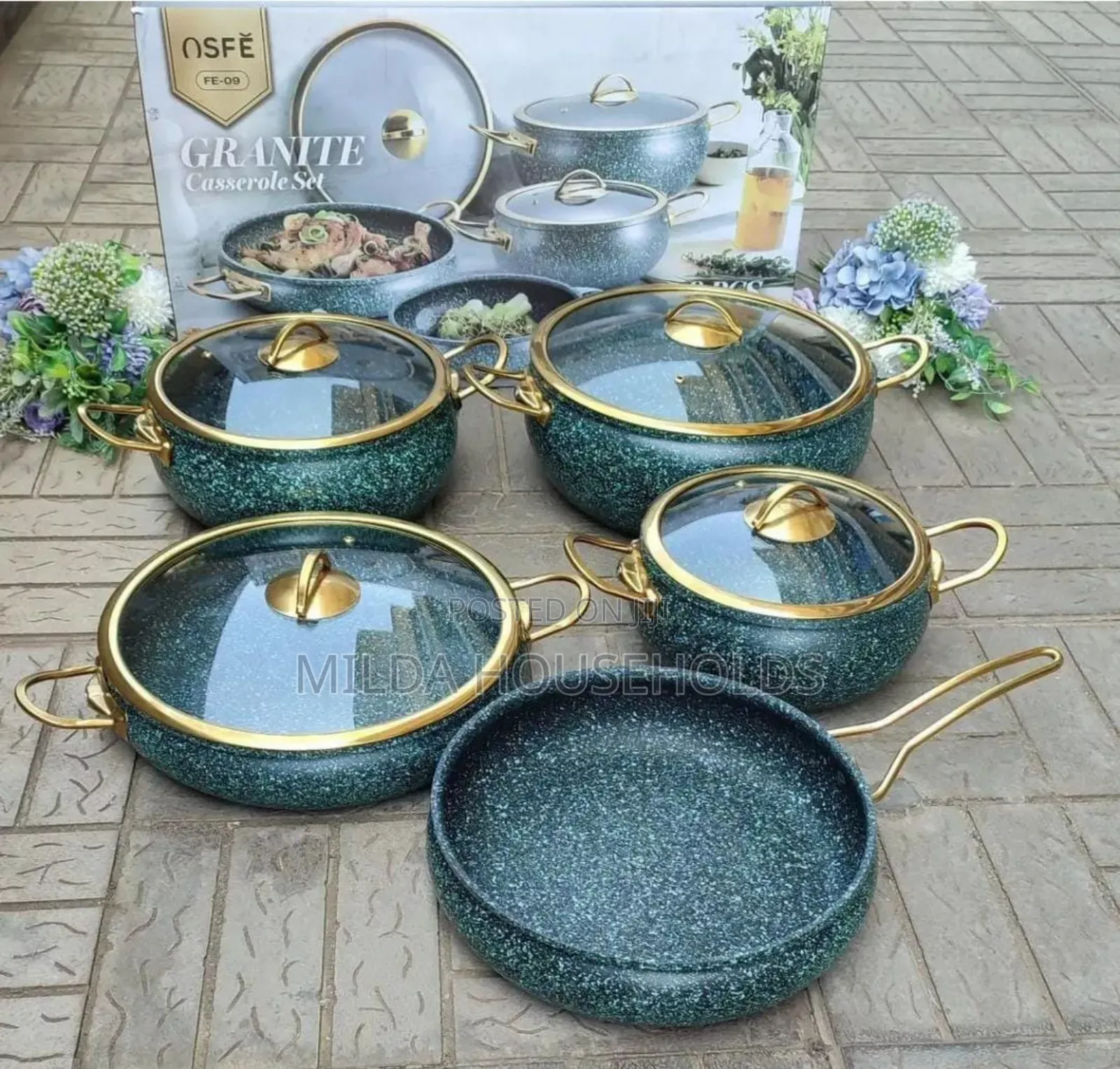 9pcs Granite Coating Kitchen Cookware Set