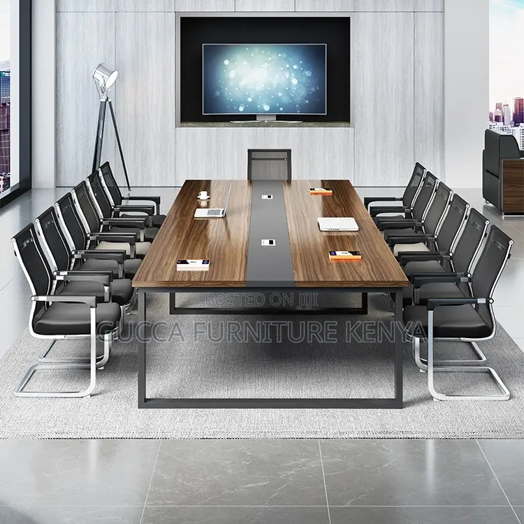 2.4 Meters Office Conference Table With Iron Legs