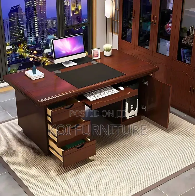 Office Desk; Classy 140cm Mahogany Executive Office Desk