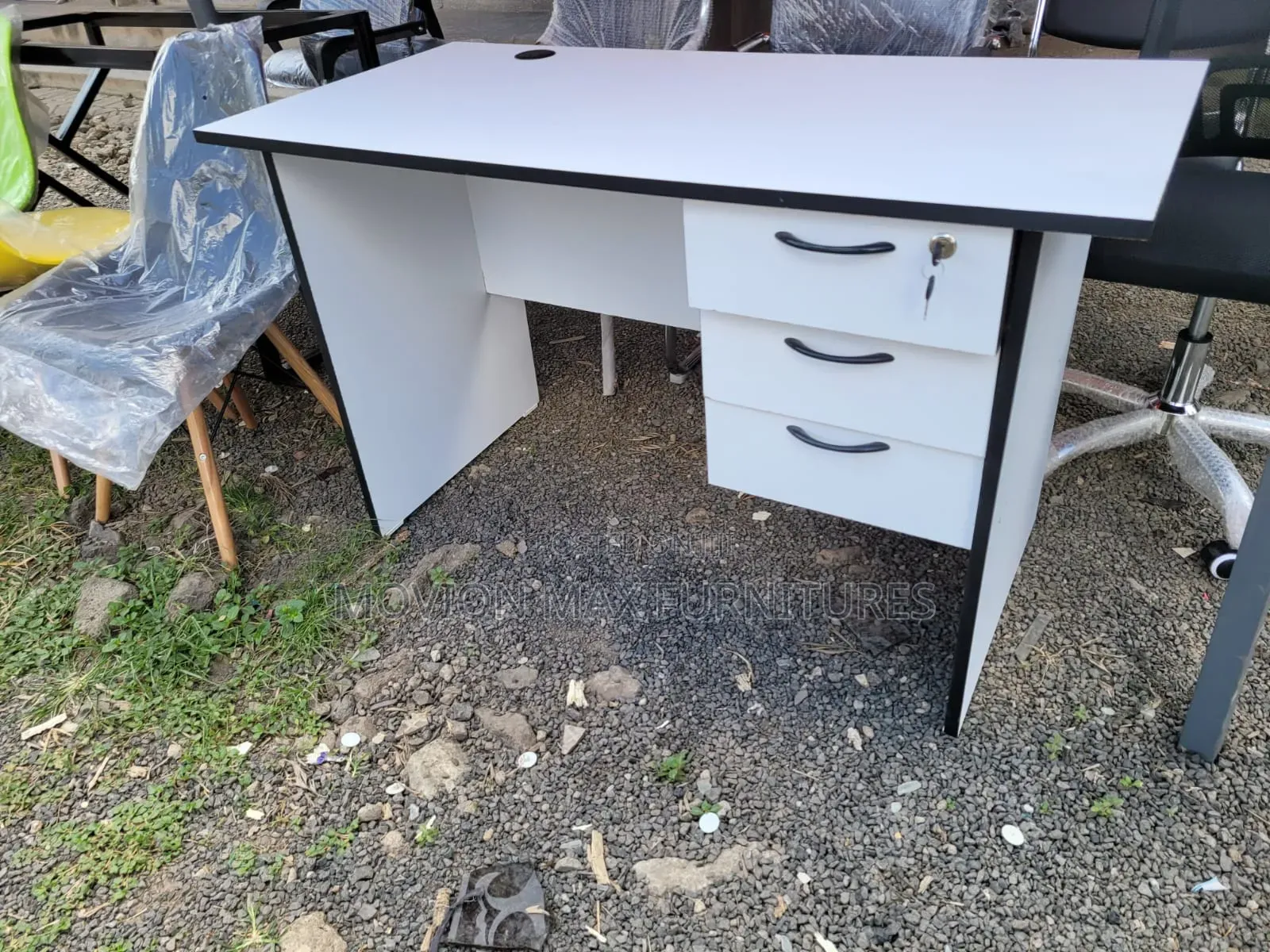 Black White Table Study Desk
