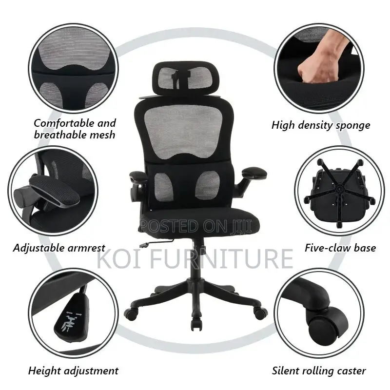 Office Chairs; Ergonomic High Backrest Office Chairs