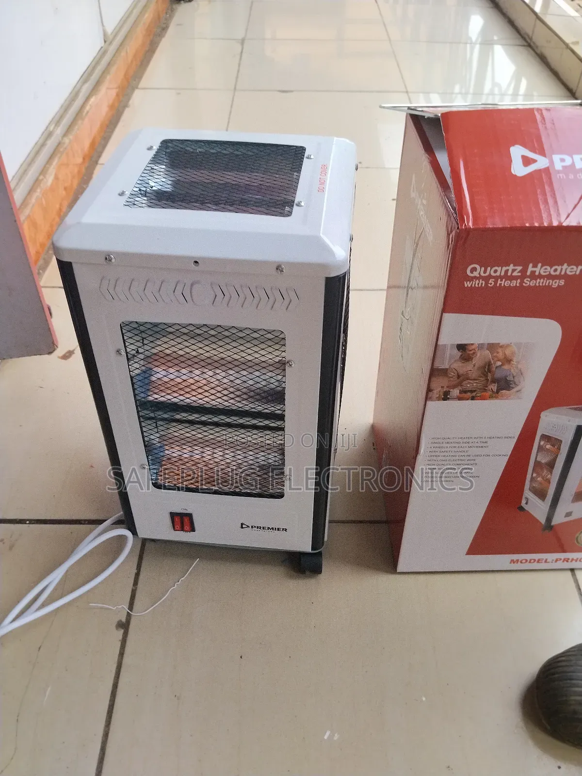 -Setting Premier Heater W/Cook Top! 400w-2000w, Wheels + Safety Handle