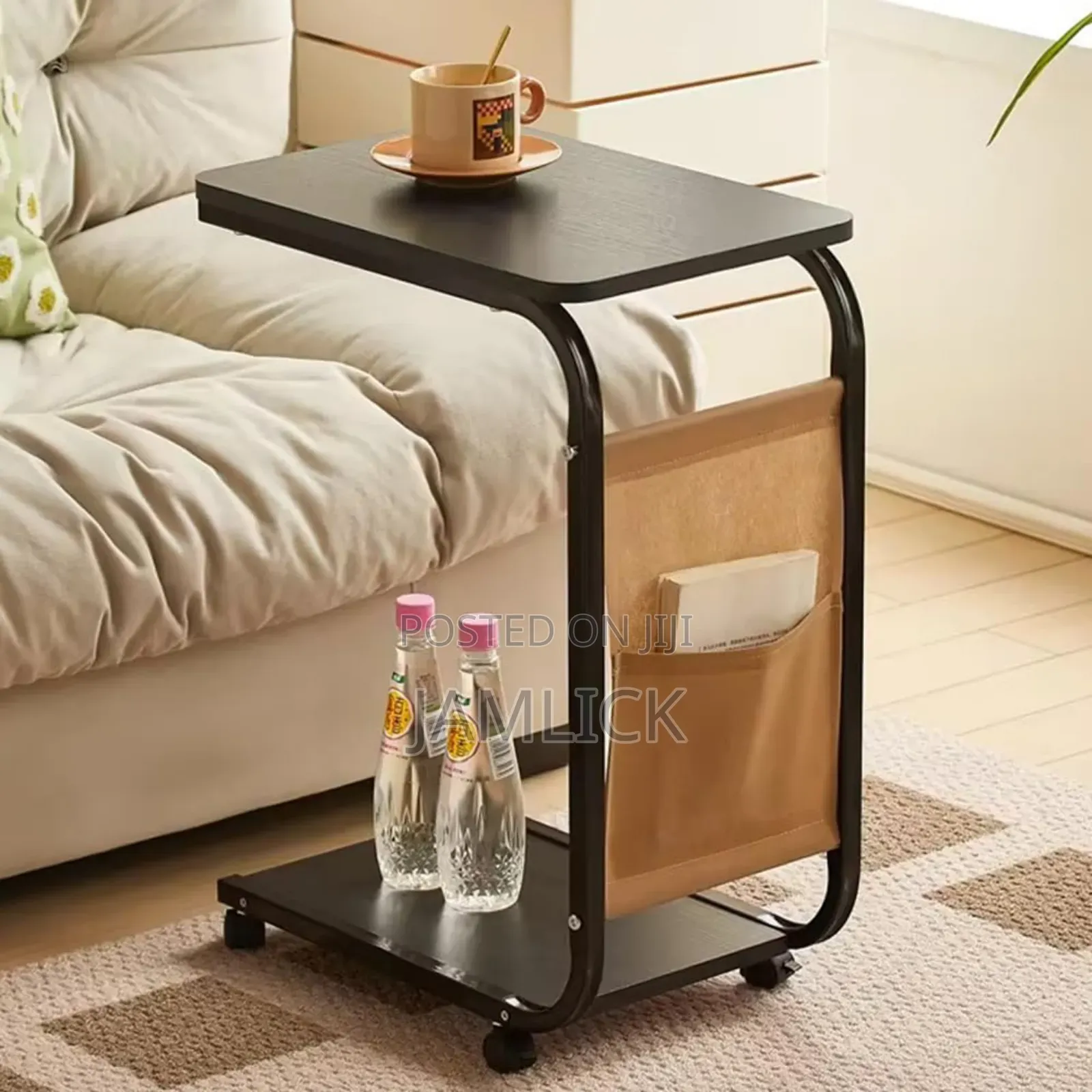 2-Layer Trolley Side Table With Storage Pocket –Pm
