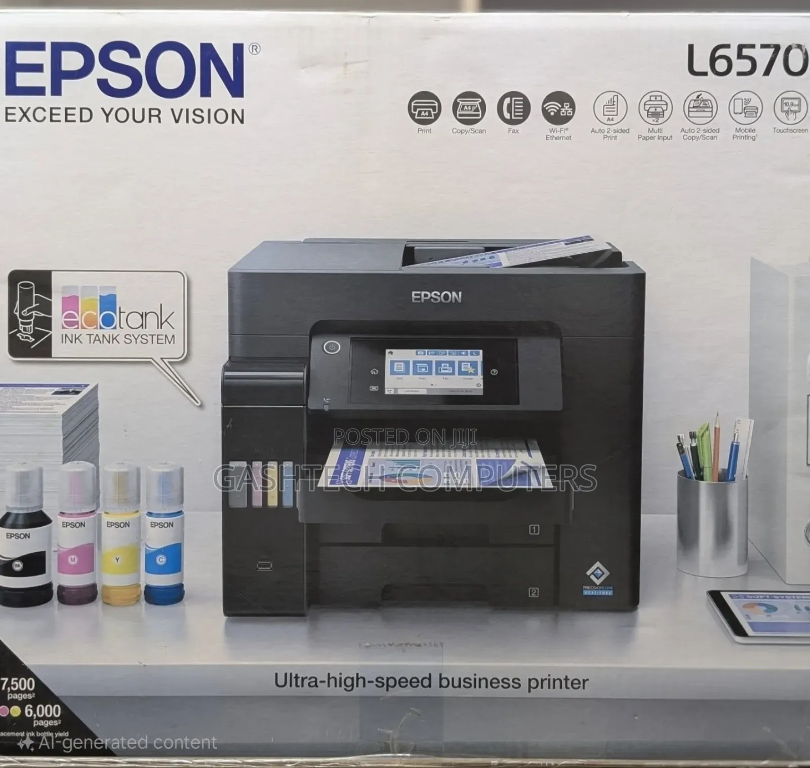 Epson Ecotank L6570 Print, Copy, Scan and Fax, Duplex