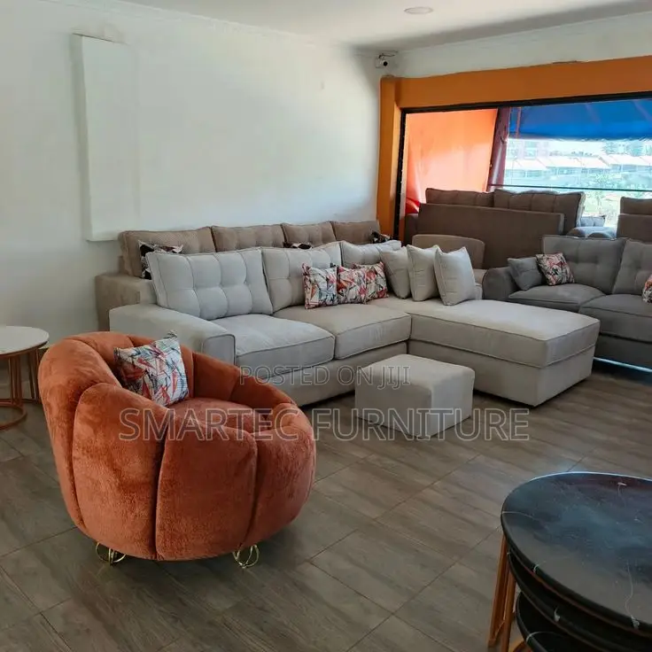 6 Seater L Seat With an Armchair and a Puff