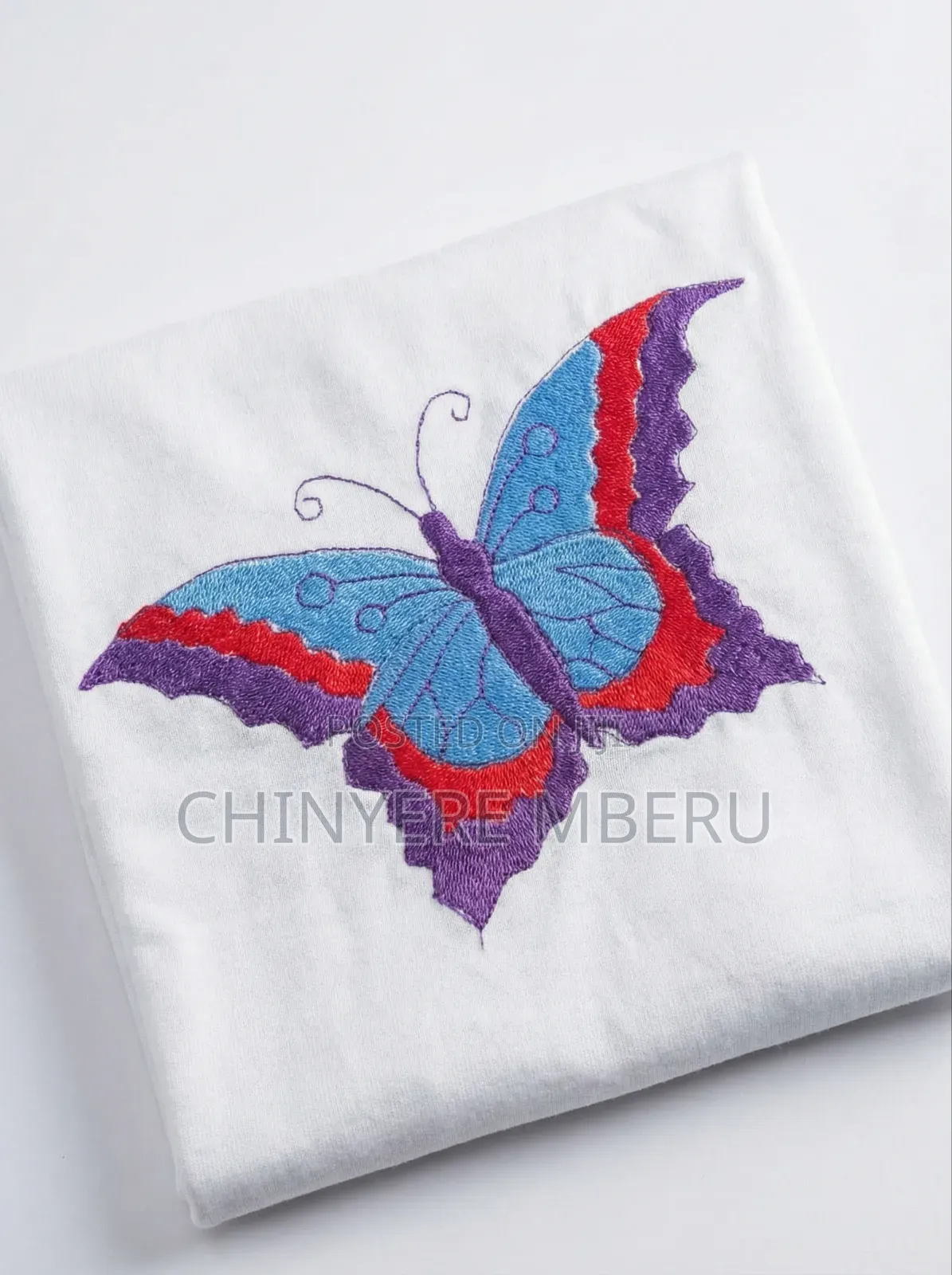 Butterfly Embroidered Girl's Shirt Shorts Set