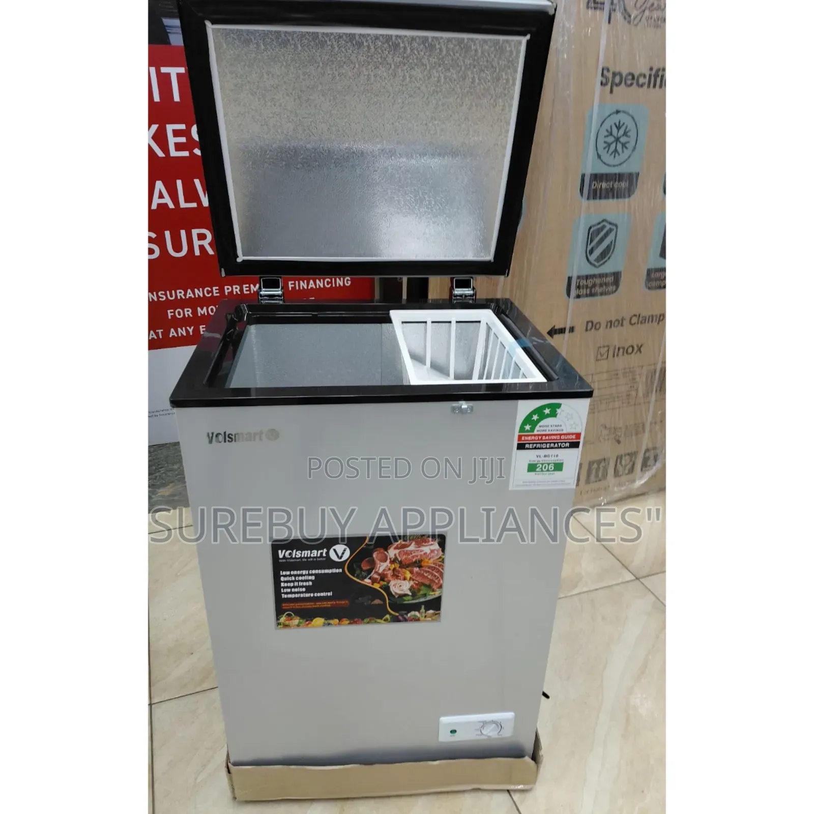 Volsmart 110l Deep Freezer – Compact Fast Freezing Chest Freezer